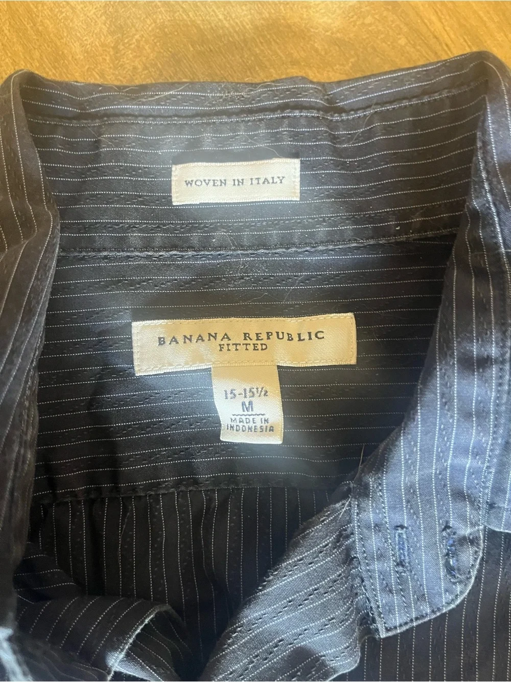 Banana Republic Navy Blue Pinstripe Dress Shirt
